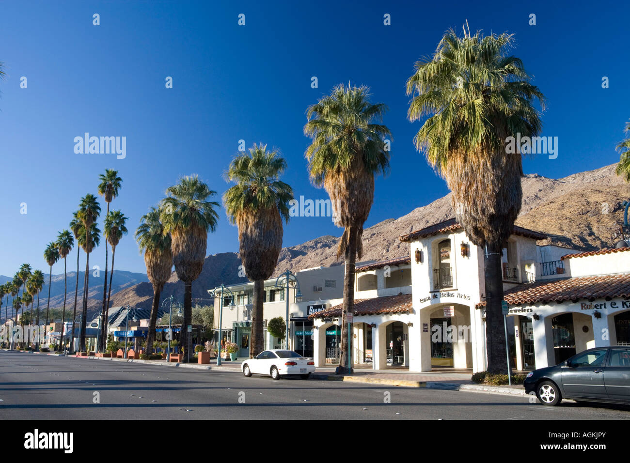 North Palm Canyon Drive in Palm Springs Kalifornien Stockfoto