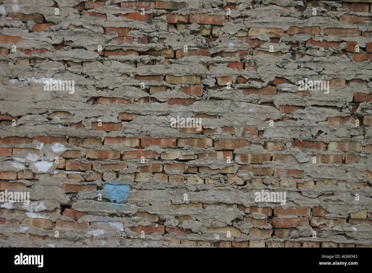Rohen Ziegel und Mörtel Stockfoto
