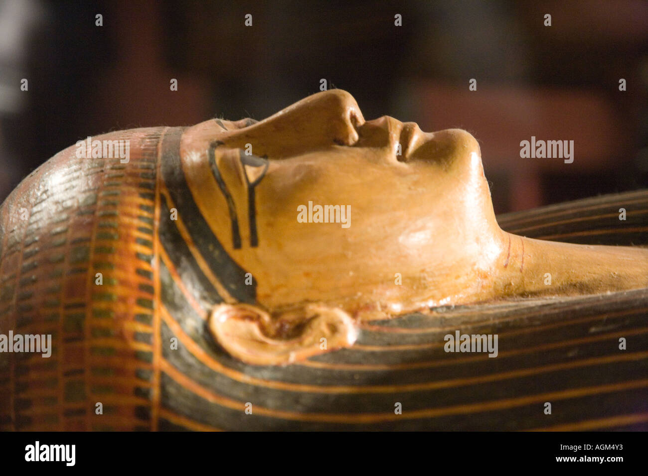 Mumie Case Gehäuse im ägyptischen Alexandria Museum Stockfoto