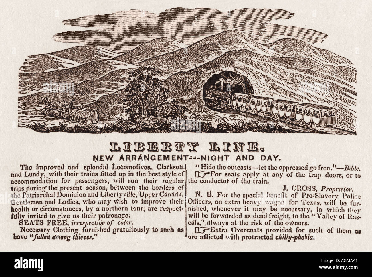 Underground Railroad, Werbung Stockfoto