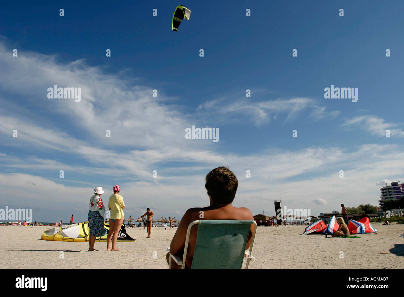 Mamaia Beach an der Schwarzmeerküste, Rumänien Stockfoto