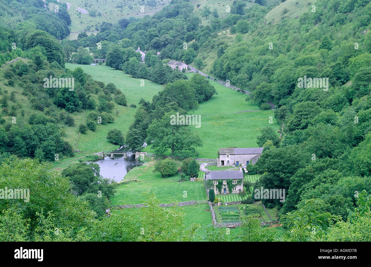 Monsal Dale Peak District von Monsal Kopf gesehen Stockfoto