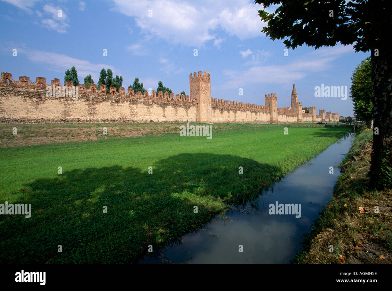 Mittelalterliche Montagnana Wände in Provinz von Padua in Venetien, Norditalien Stockfoto