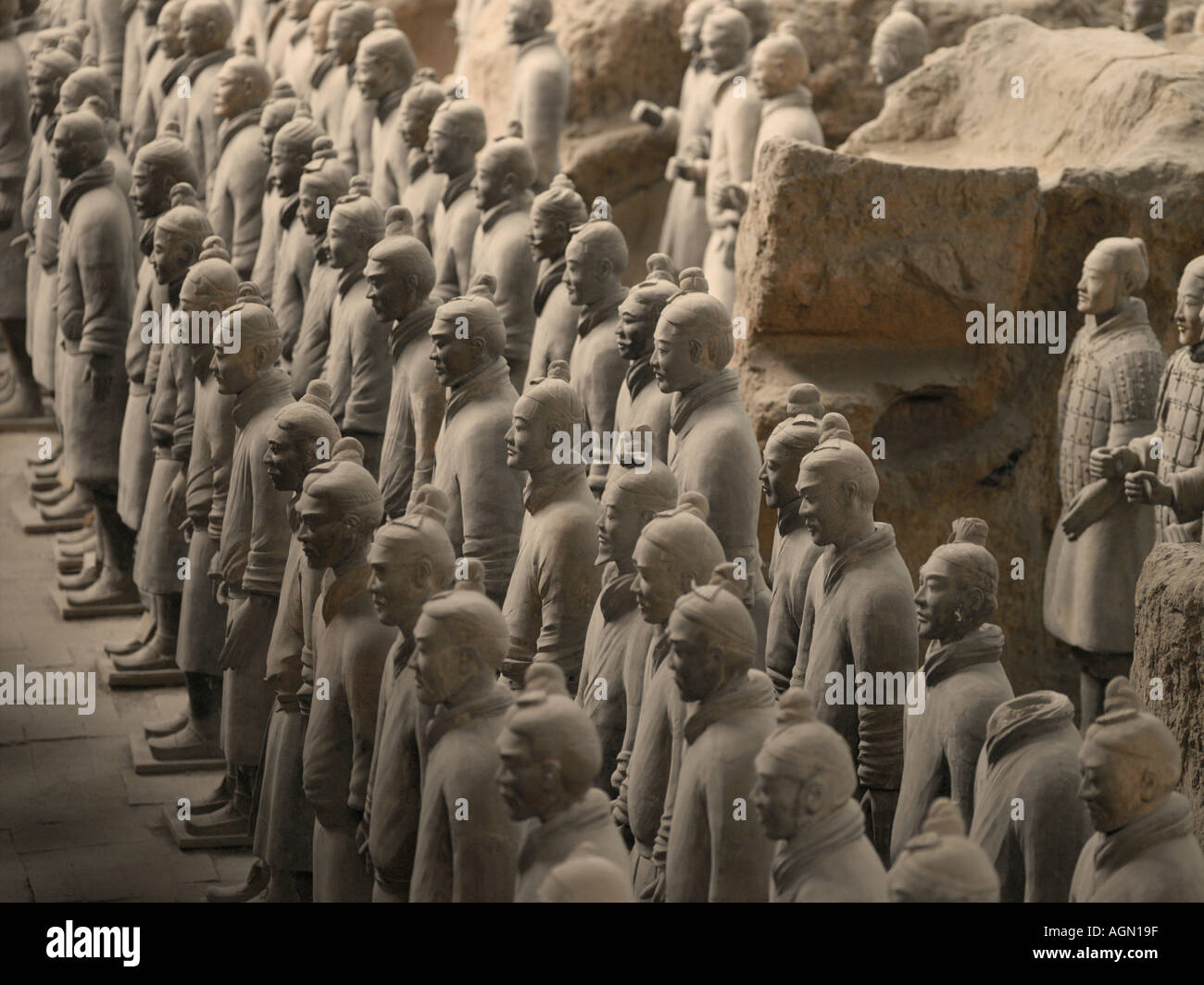 Terrakotta-Armee in Xian China Stockfoto