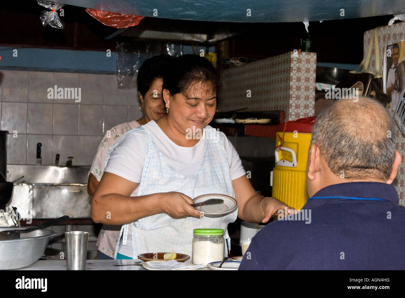 Essen im El Mosquero, Santiago, Provinz Veraguas, Republik Panama, Mittelamerika Stockfoto