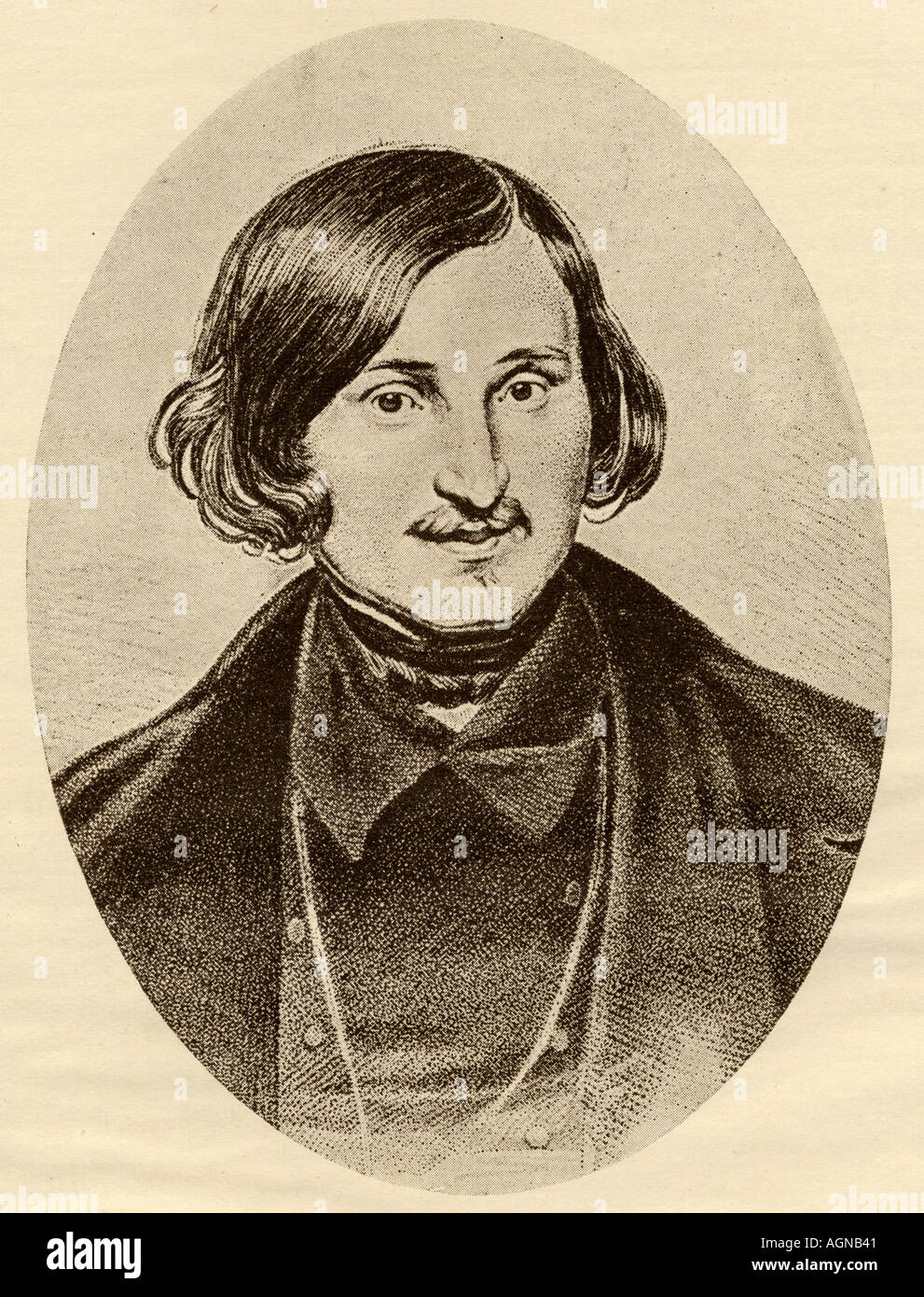Nikolai Wassiljewitsch Gogol, 1809 - 1852. Der russische Schriftsteller. Stockfoto