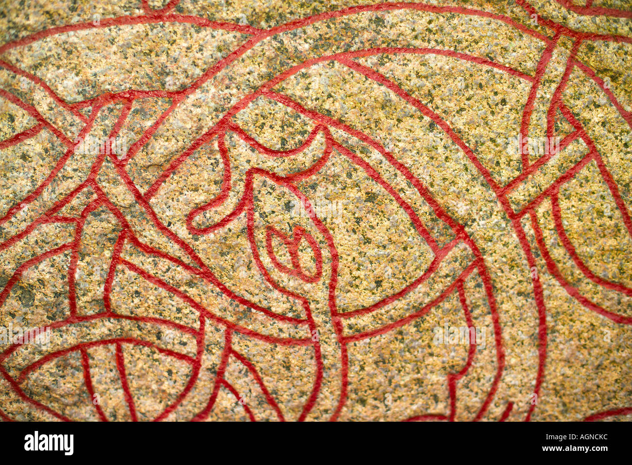 11. Jahrhundert Viking Runenstein Schweden Stockfoto