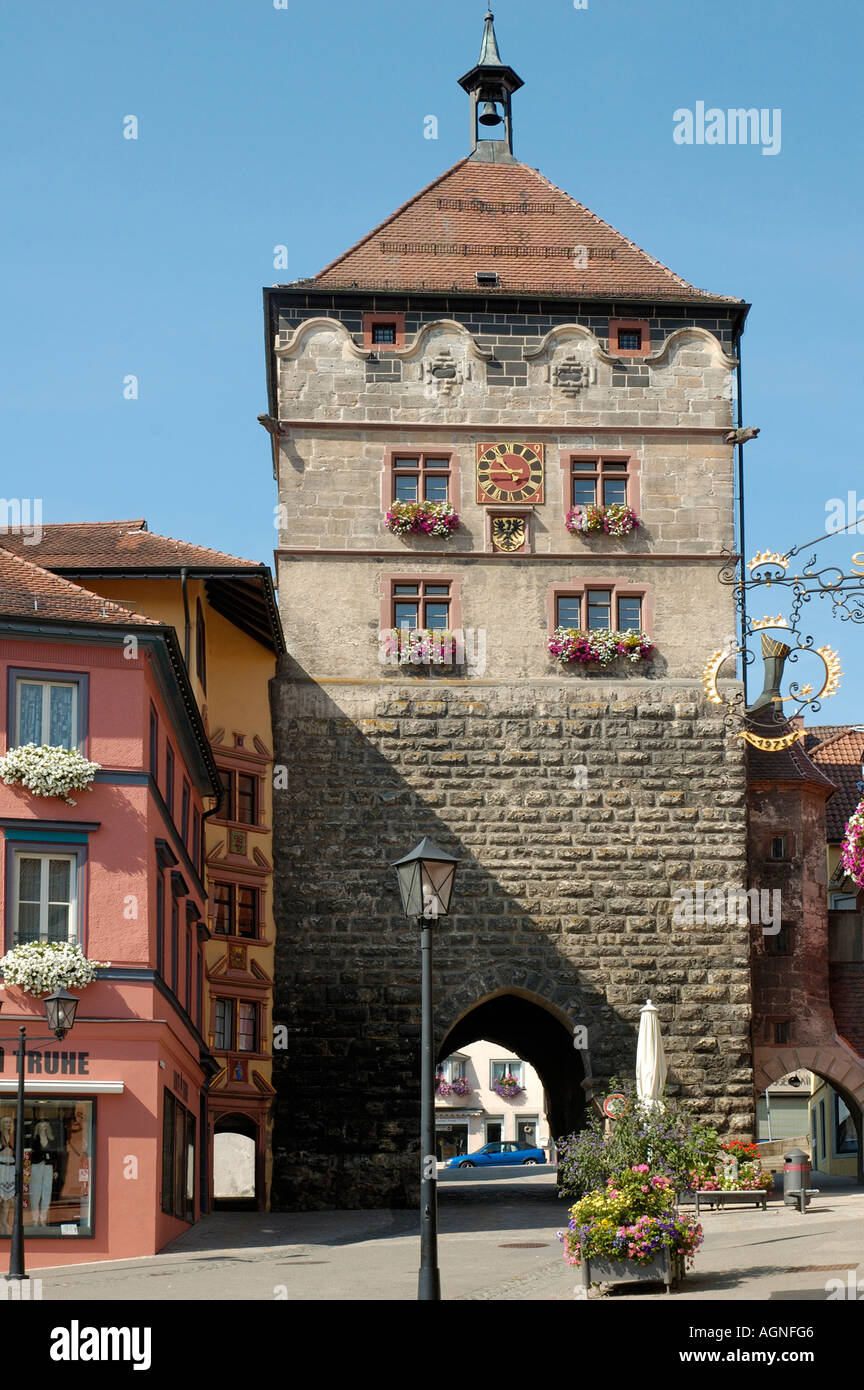 Schwarzes Tor (Schwarzes Tor), Rottweil, Baden-Württemberg, Deutschland Stockfoto