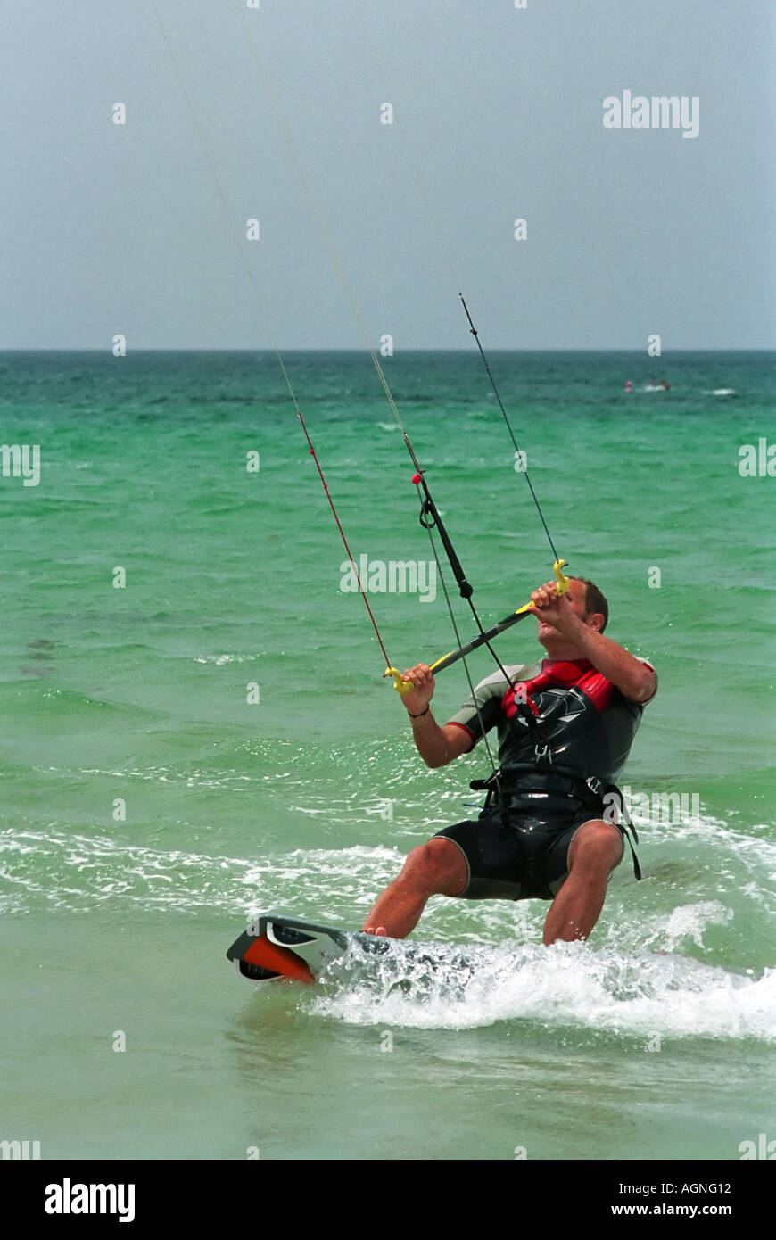 Kite Boarder in Tarifa Spanien Stockfoto