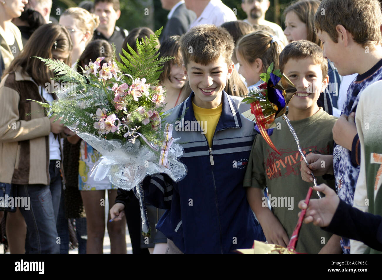 Erster Schultag Stockfoto