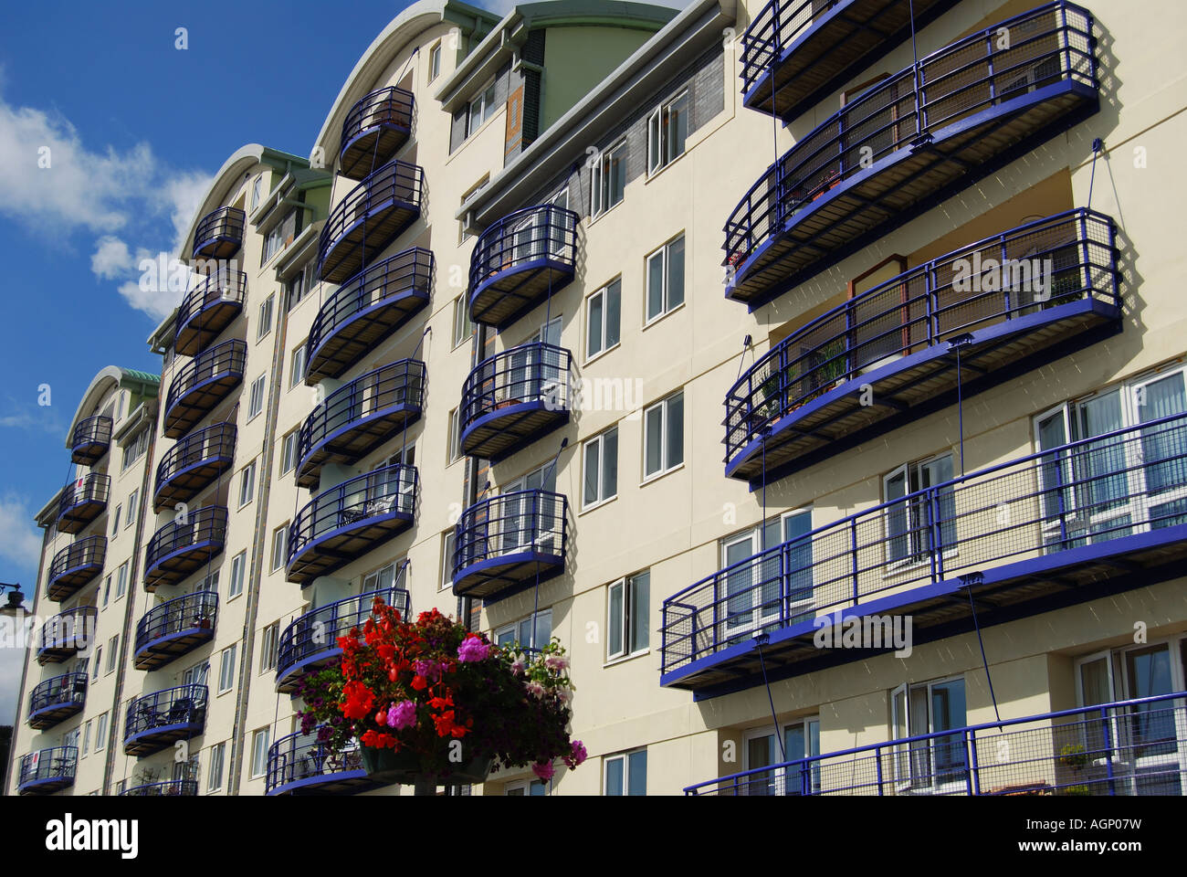 Moderne am Meer Ferienwohnungen, St.Leonards, Hastings, East Sussex, England, Vereinigtes Königreich Stockfoto