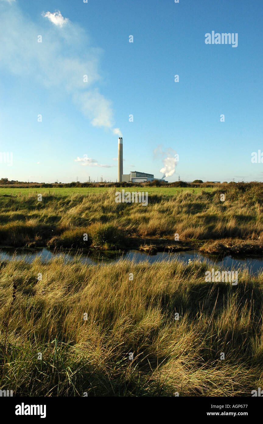 Fawley Kraftwerk in der Nähe von Southampton Hampshire England UK Stockfoto