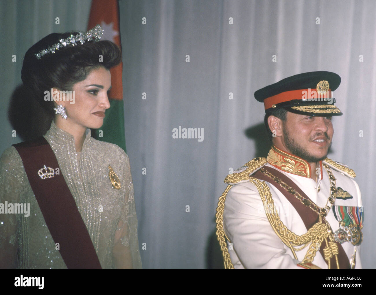 Königin Rania und König Abdullah bin Hussein von Jordanien Stockfoto