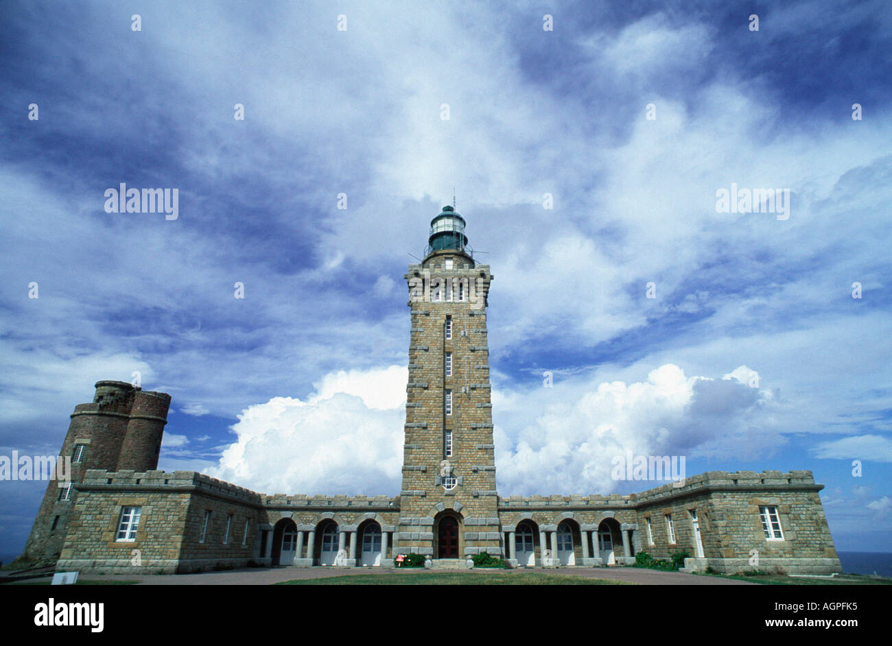 Leuchtturm / Cap Frehel / Leuchtturm Stockfoto