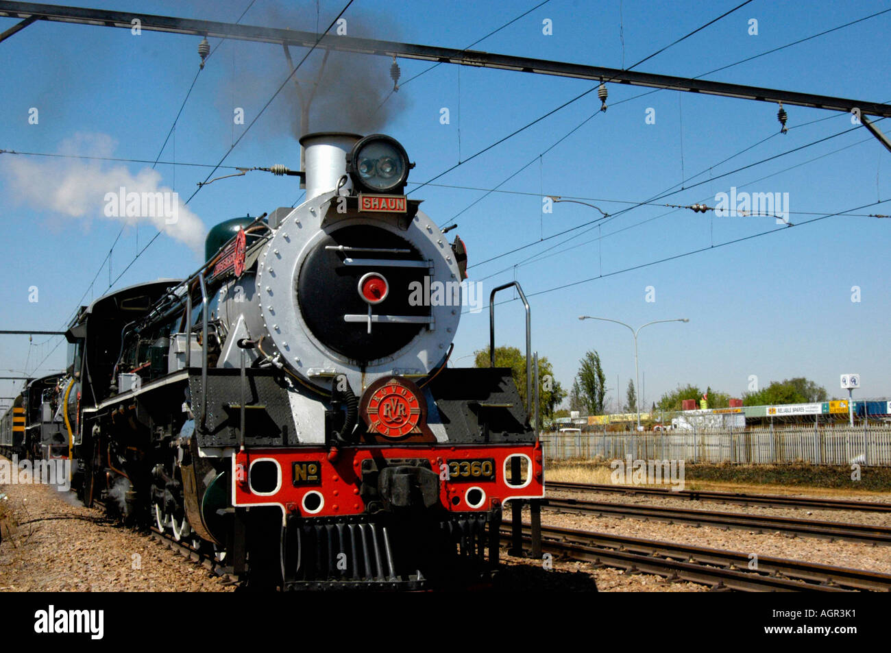 Historische Eisenbahn / Rovos Rail Stockfoto