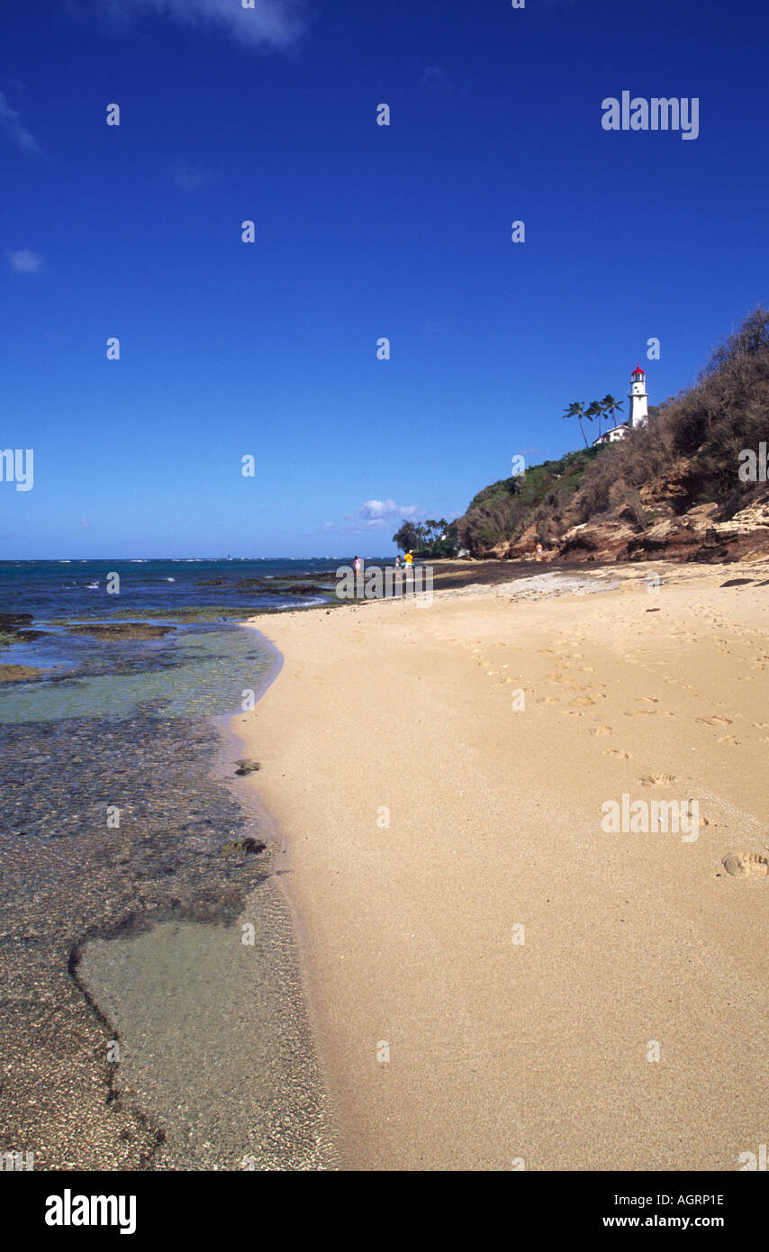 Daimond Head Lighthouse Beach Oahu Hawaii Stockfoto