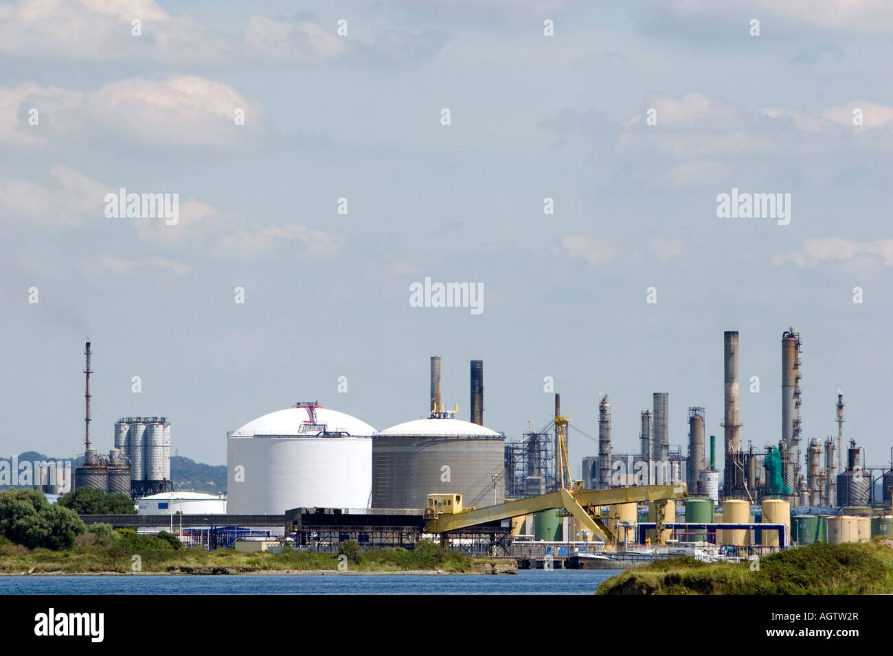 Öl-Raffinerie in Le Havre im Département Seine-Maritime Normandie Frankreich Stockfoto