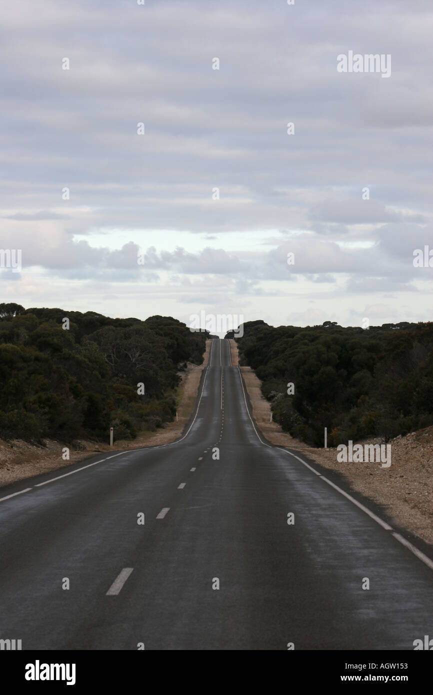 Empty Road Kangaroo Island Australien Stockfoto