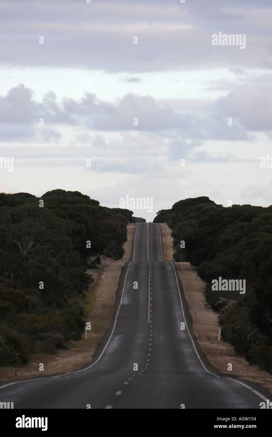 Empty Road Kangaroo Island Australien Stockfoto
