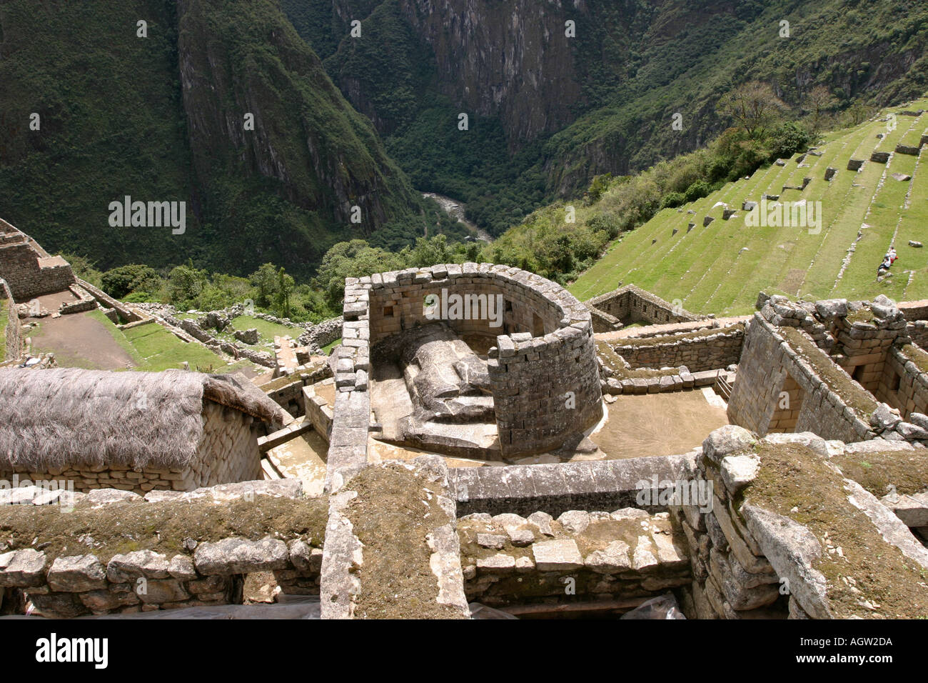 Tempel der Sonne und Königsgrab Comlex Machu Picchu Stockfoto