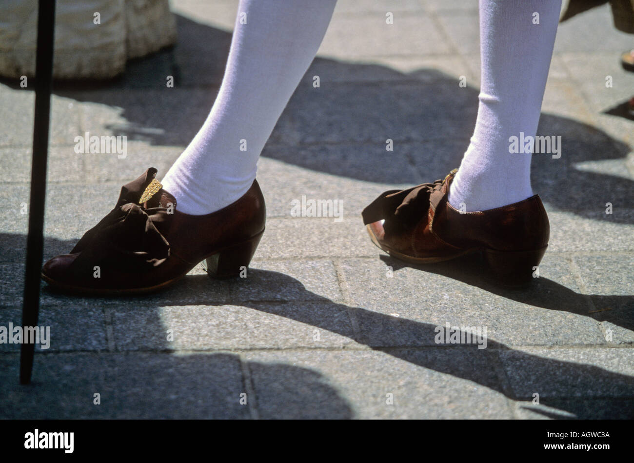 Traditionelle Schuhe und Socken in Pioniere Kanadier Zeit Stockfoto
