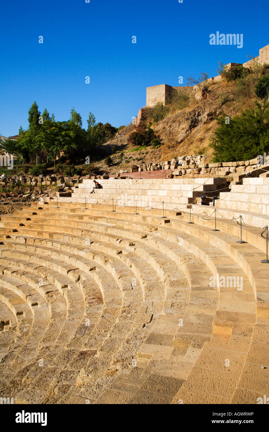 Römische Theater das älteste Denkmal in Malaga unterhalb der Festung Alcazaba Málaga Spanien Stockfoto