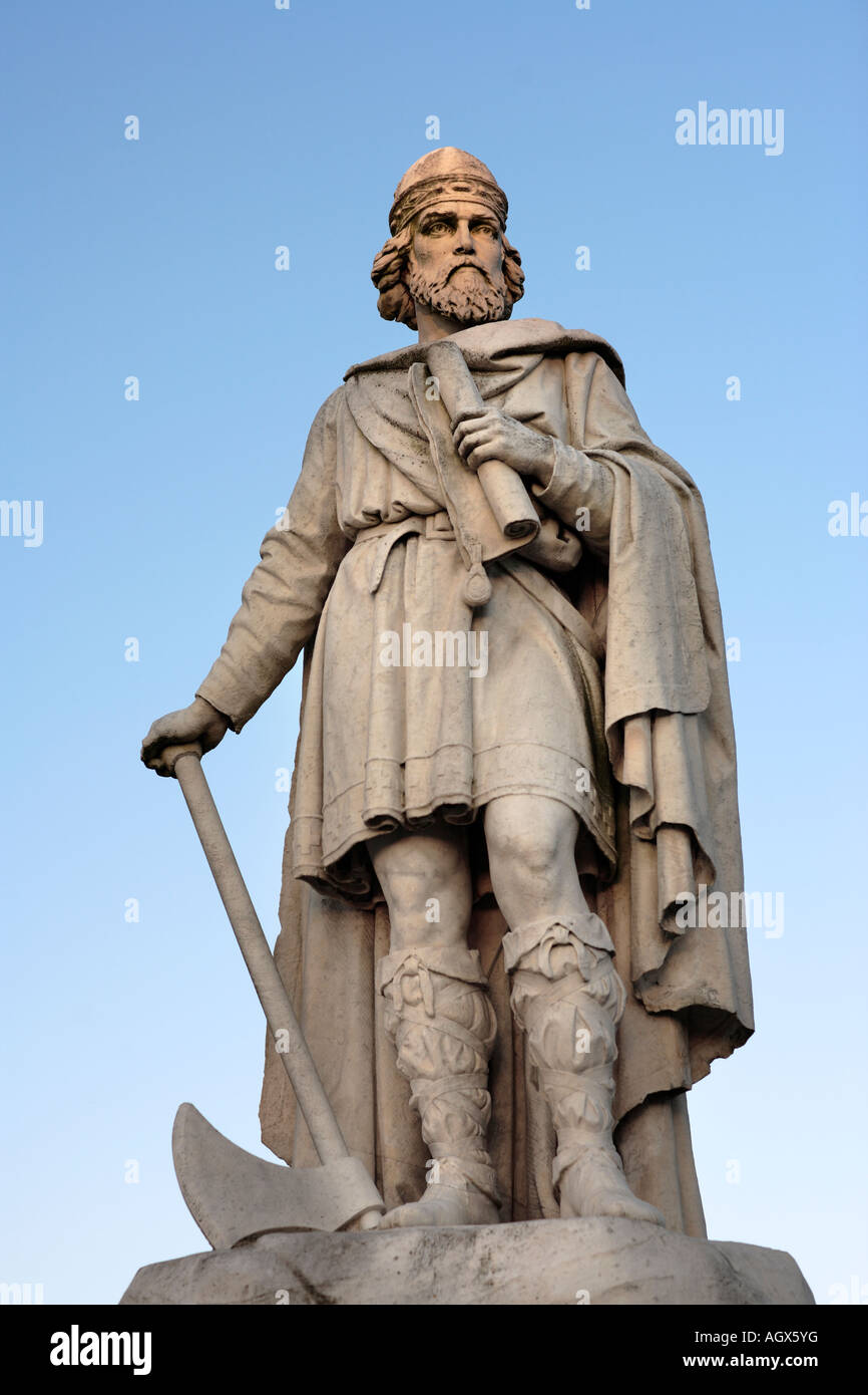 Statue von Alfred dem großen Stockfoto