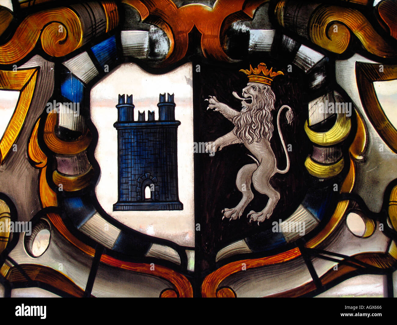 Glasmalerei Wappen der Sforza Familie Sforza Schloss Mailand Italien Stockfoto