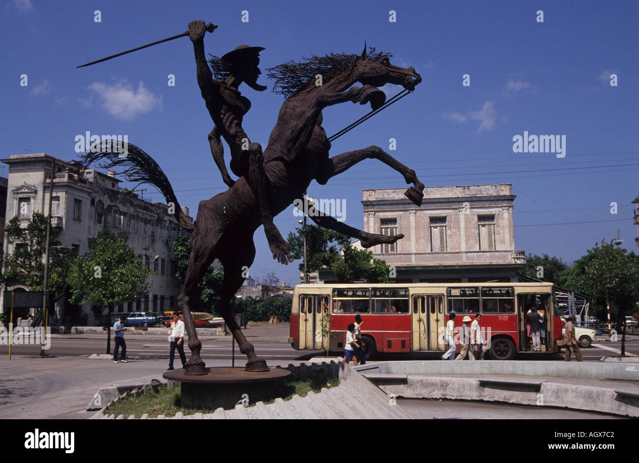 Don Quijote-Skulptur in La Habana-Kuba Stockfoto