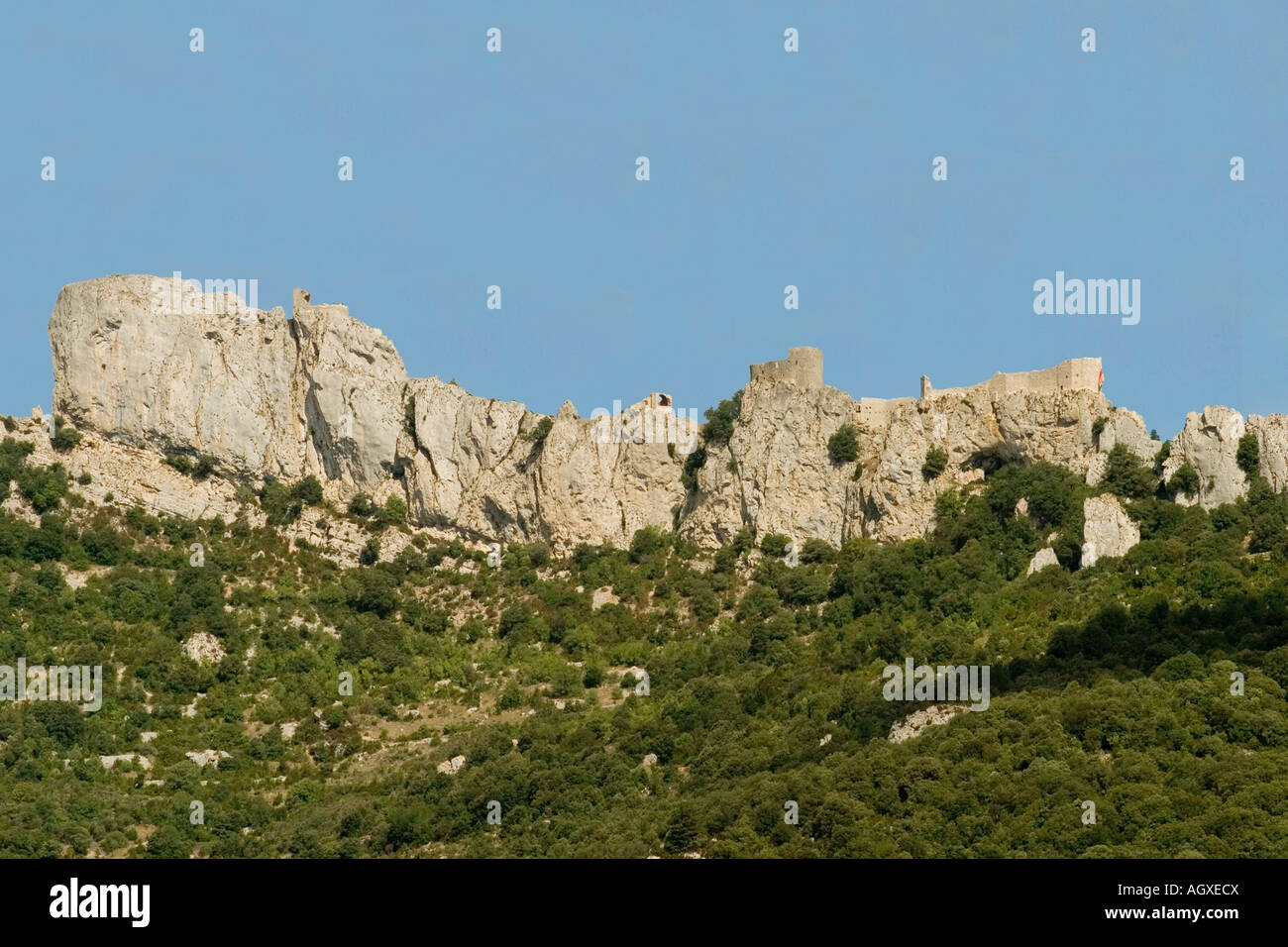 Frankreich Languedoc-Roussillon Peyrepertuse Burg Stockfoto