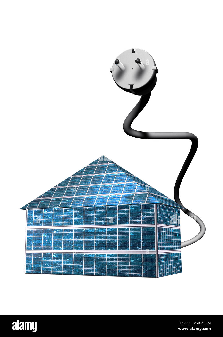 Solar-Energie-Haus Solarstrom Solarhaus Stockfoto