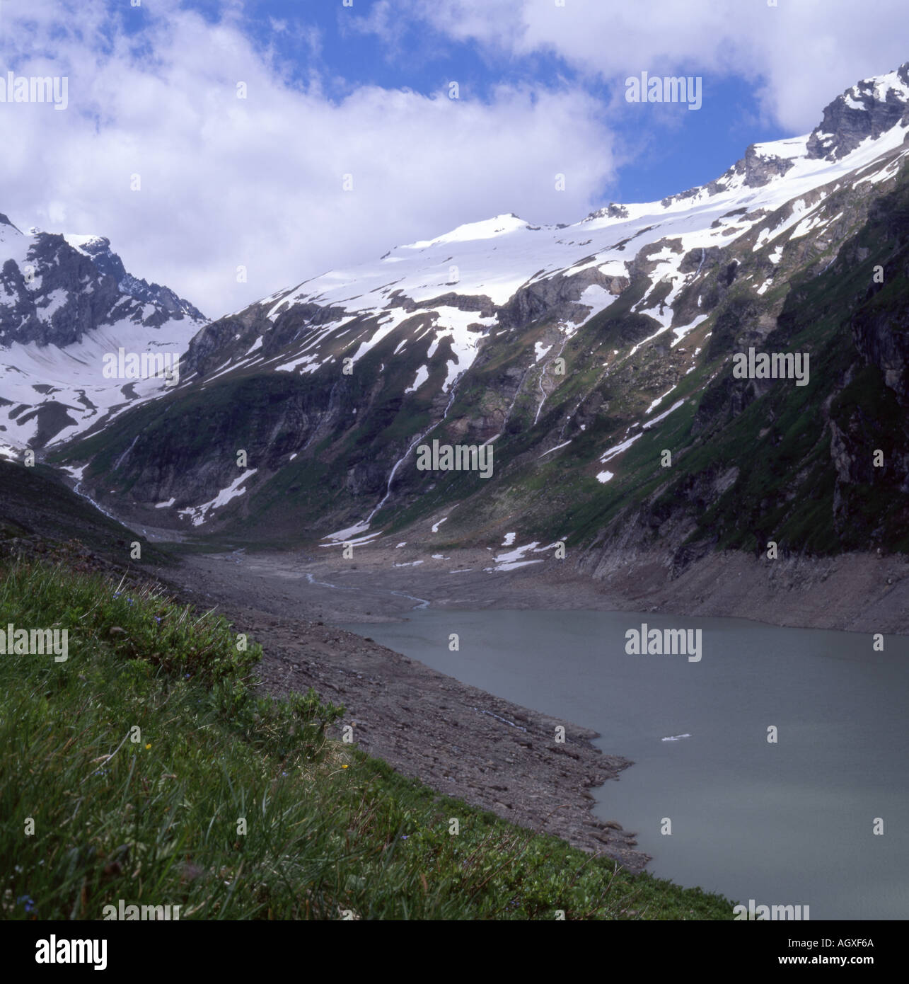 Kaprun-Gletscher, Österreich, mit Mooserboden See Stockfoto