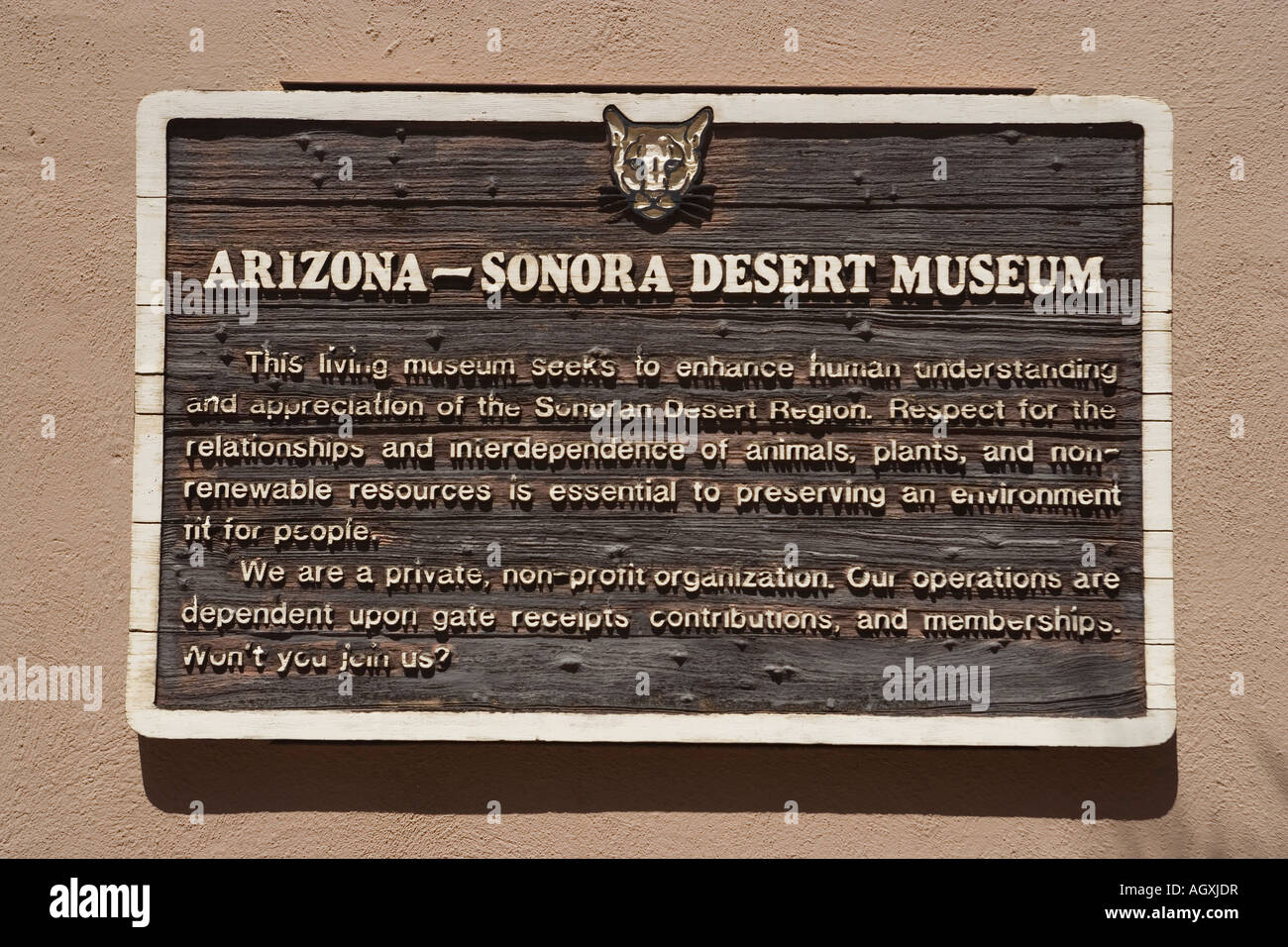 Tucson-Arizona Sonora Desert Museum Stockfoto