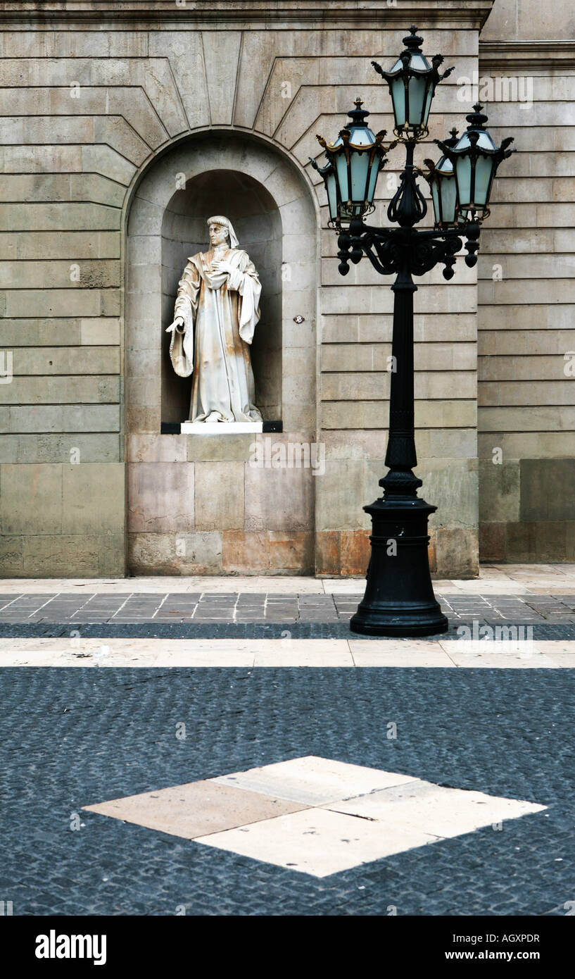 Placa de Sant Jaume Archirtecture im gotischen Viertel von Barcelona Stockfoto