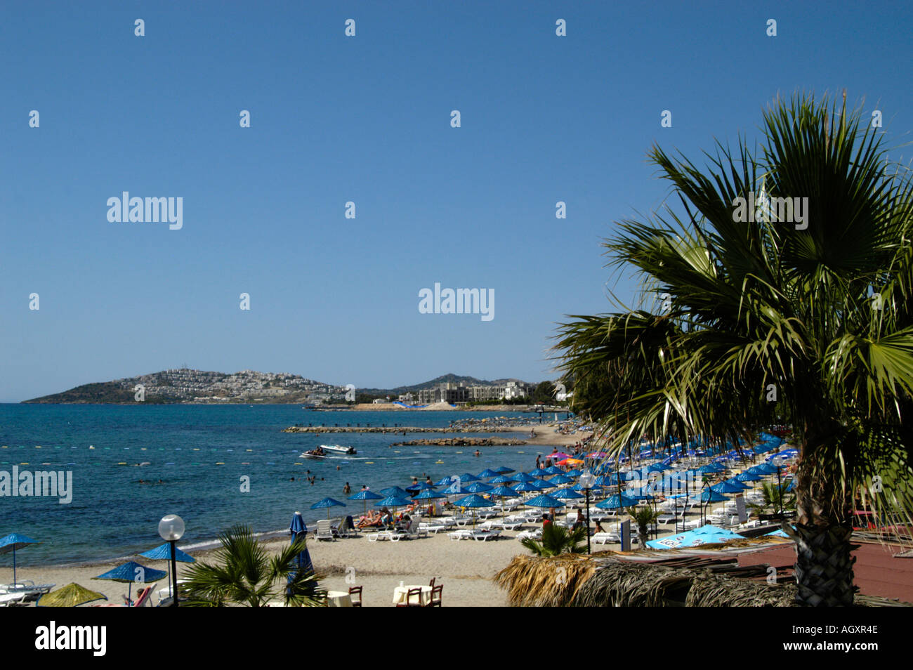 Strand von Turgutreis, Halbinsel Bodrum, Türkei Stockfoto
