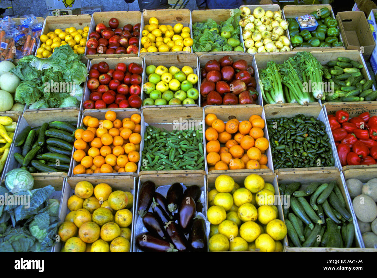 Bauernmarkt, Obst und Gemüse Stand Raleigh North Carolina Stockfoto