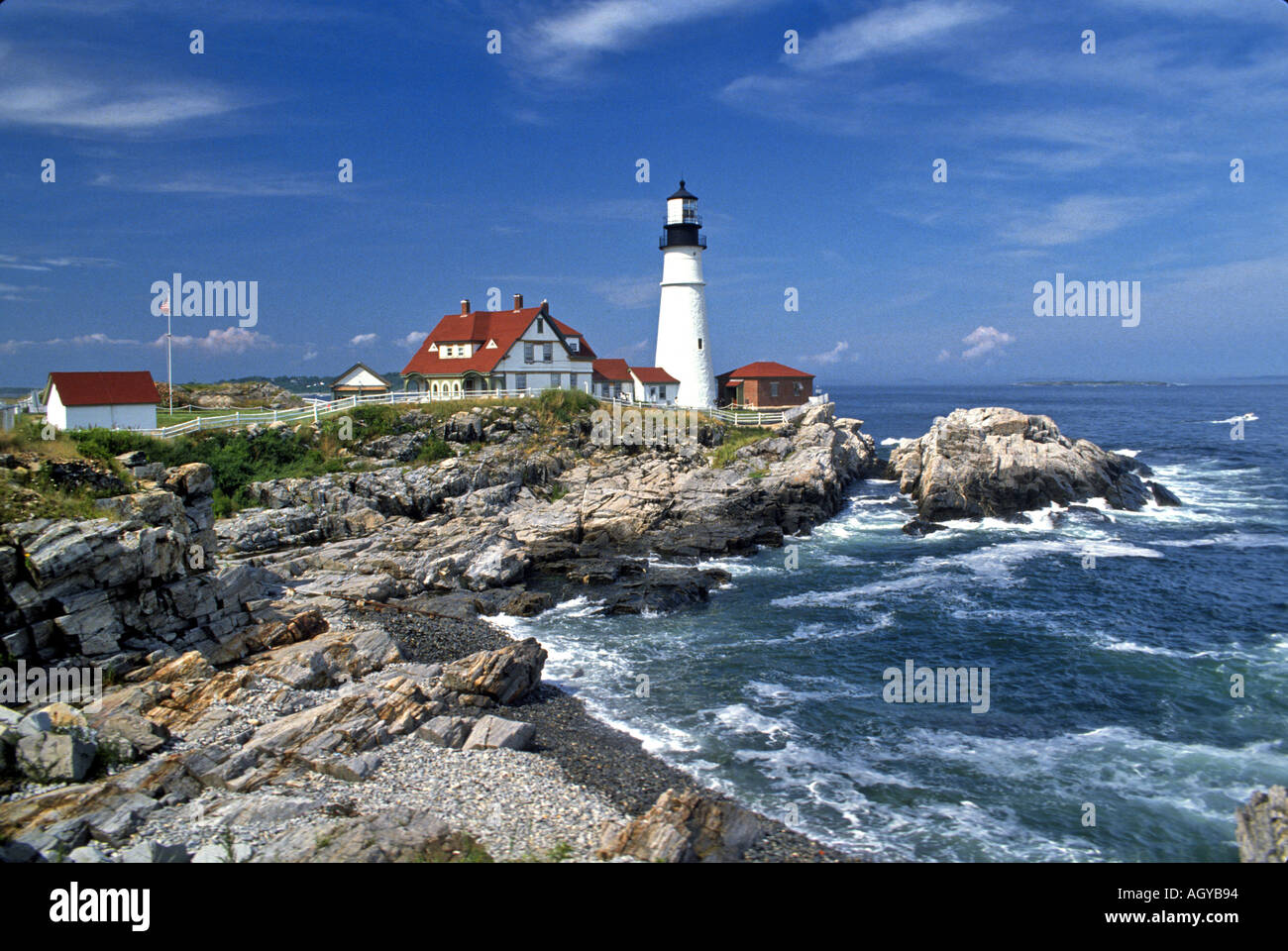 Portland Scheinwerfer Leuchtturm Portland Maine Stockfoto