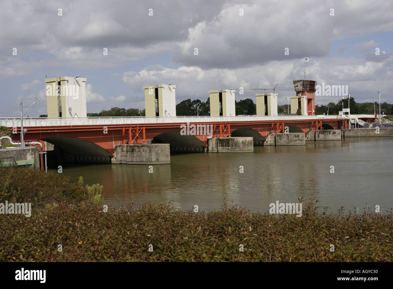 Tidal Barrage d'Arzal Brittany France Stockfoto