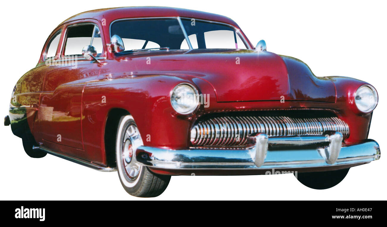 Rote klassische 1950 Mercury Sport-Coupé Stockfoto