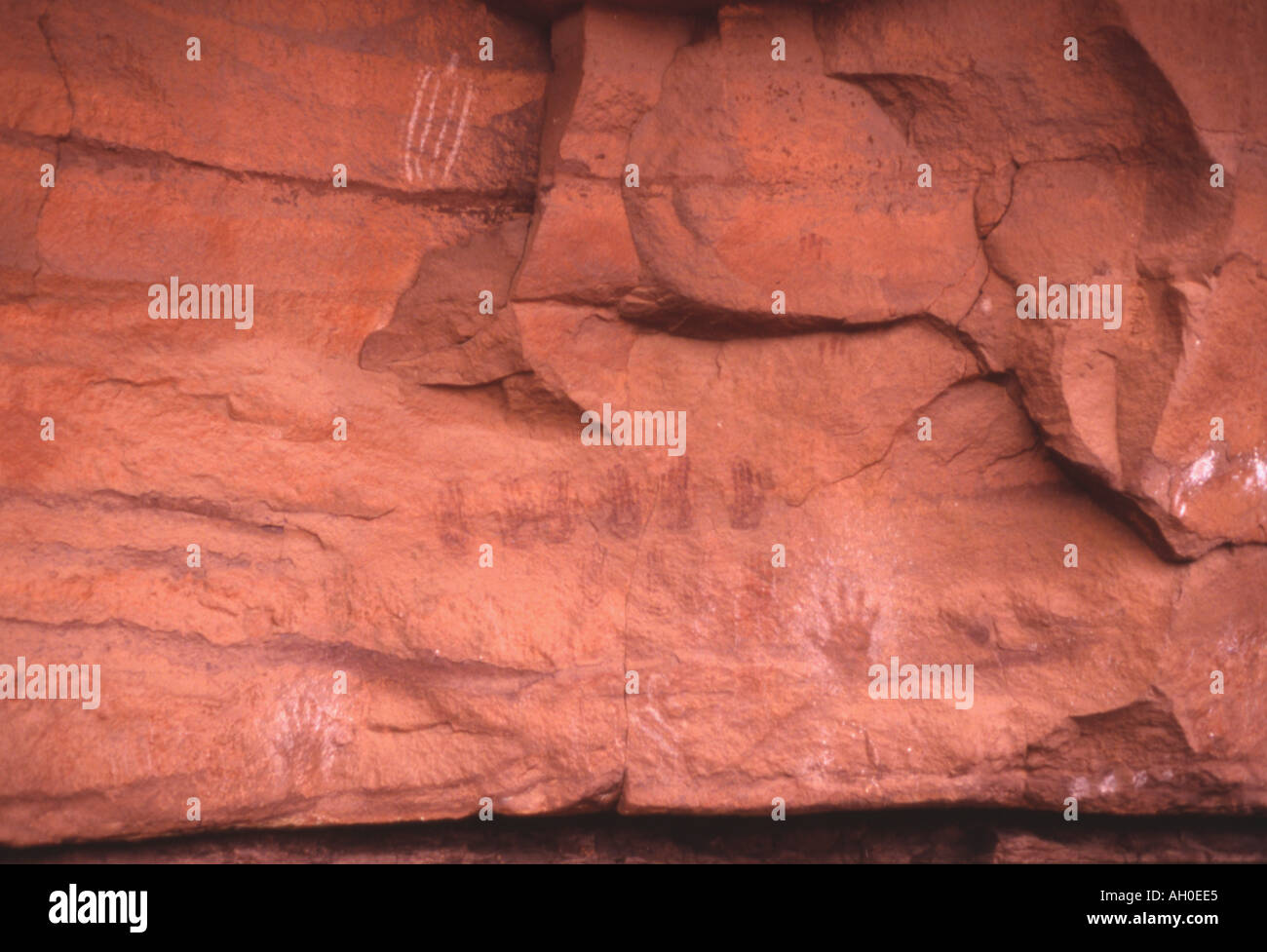 Piktogramme in Horse Canyon in Utah Stockfoto