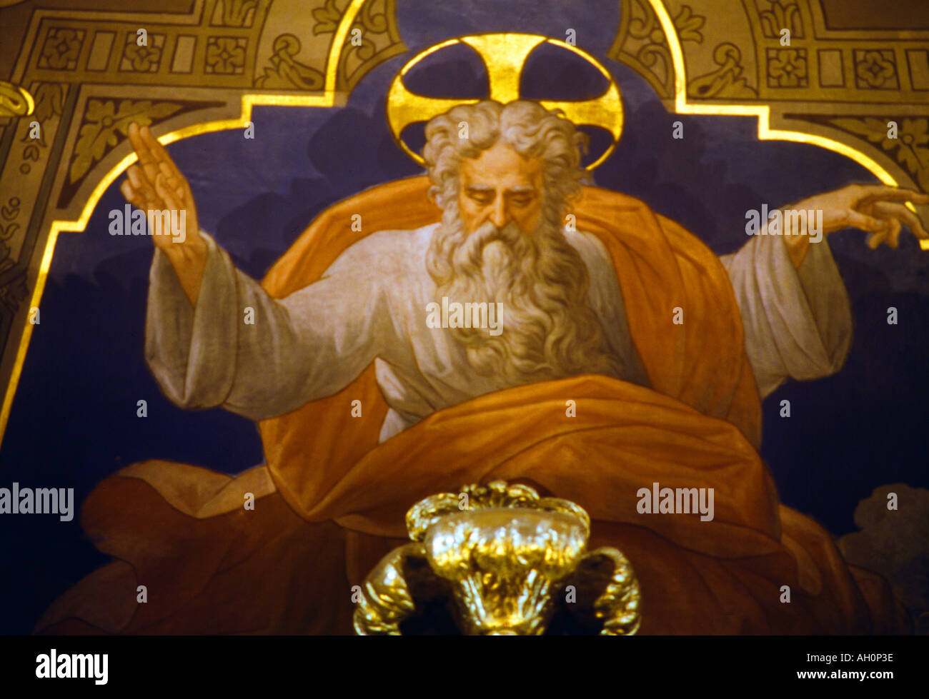 St. Estephe Bordeaux Frankreich Kirche Saint Etienne Gemälde Gottes Stockfoto