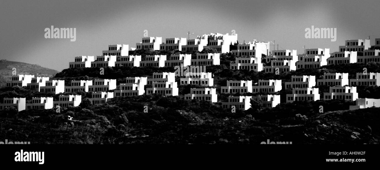 Häuser in Gumusluk Türkei Stockfoto