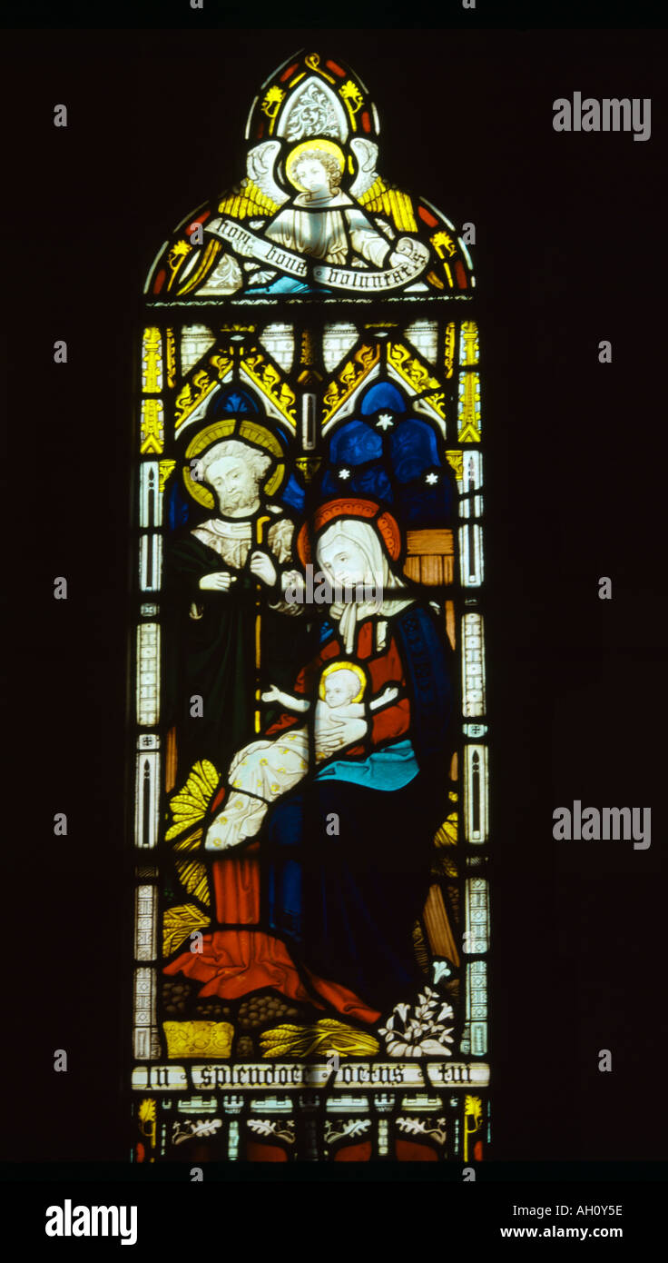 Krippe Maria Joseph Säugling Christus Allerheiligen Kirche Banstead Surrey Stockfoto