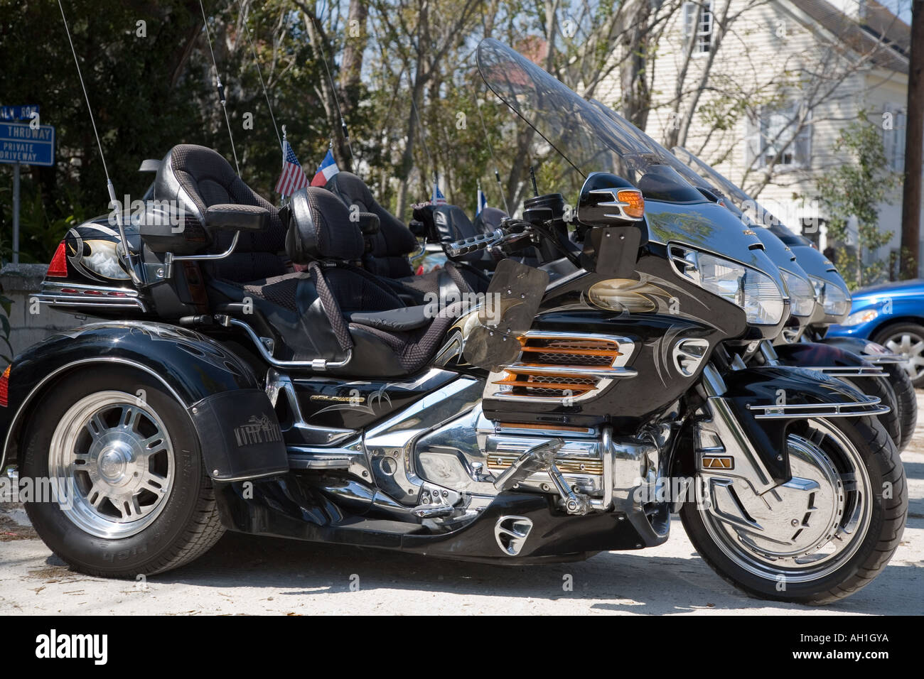 Honda Trike Motorrad Saint Augustine Florida USA. Stockfoto