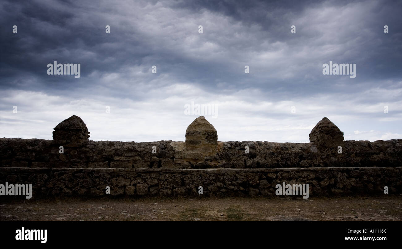 Wanddetail bei der Ermita de Nostra Senyora del Puig Pollença Pollenca Mallorca Spanien Stockfoto