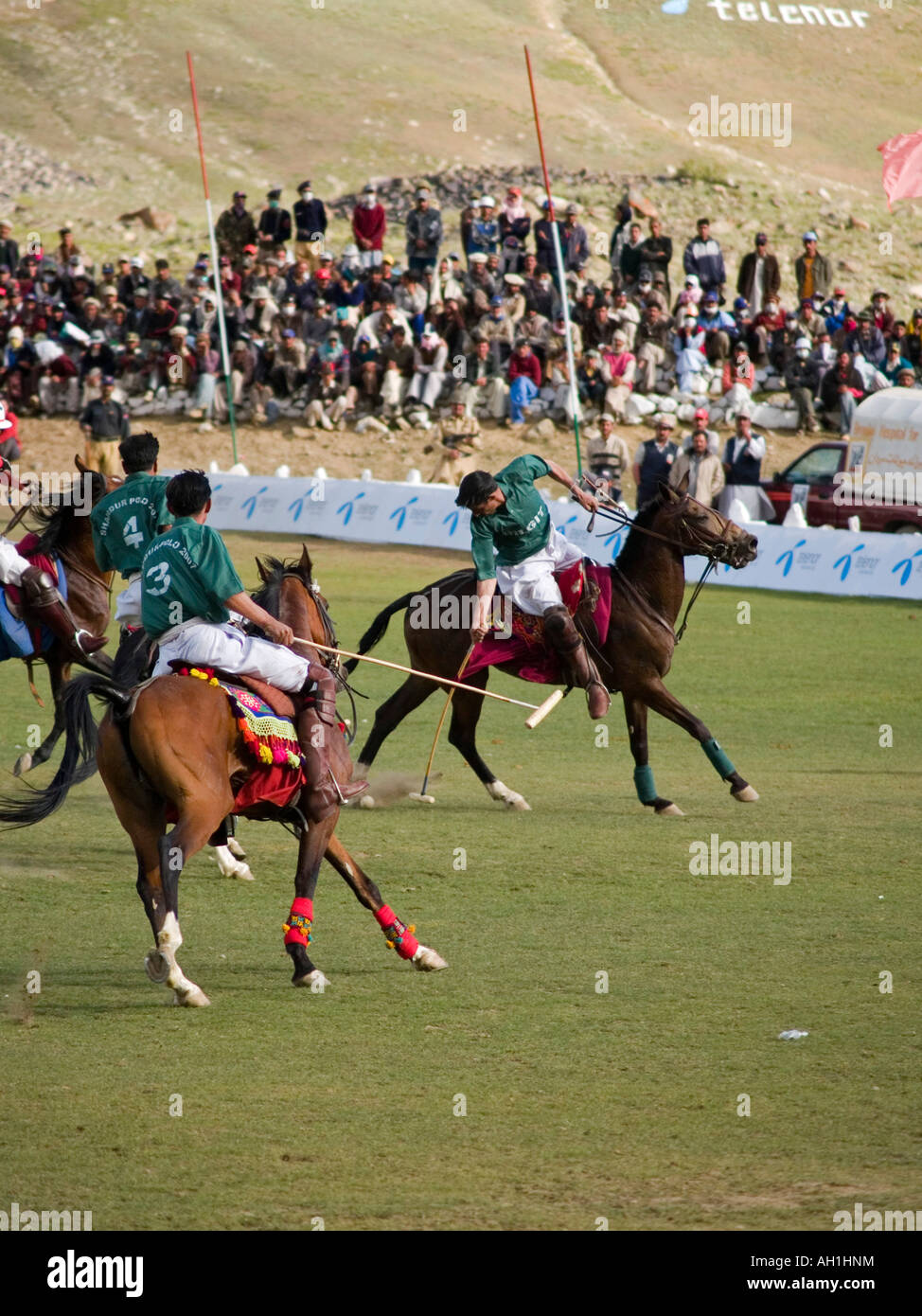 Polo-Spieler am Shandur-Pass-Polo Festival, Pakistan Stockfoto