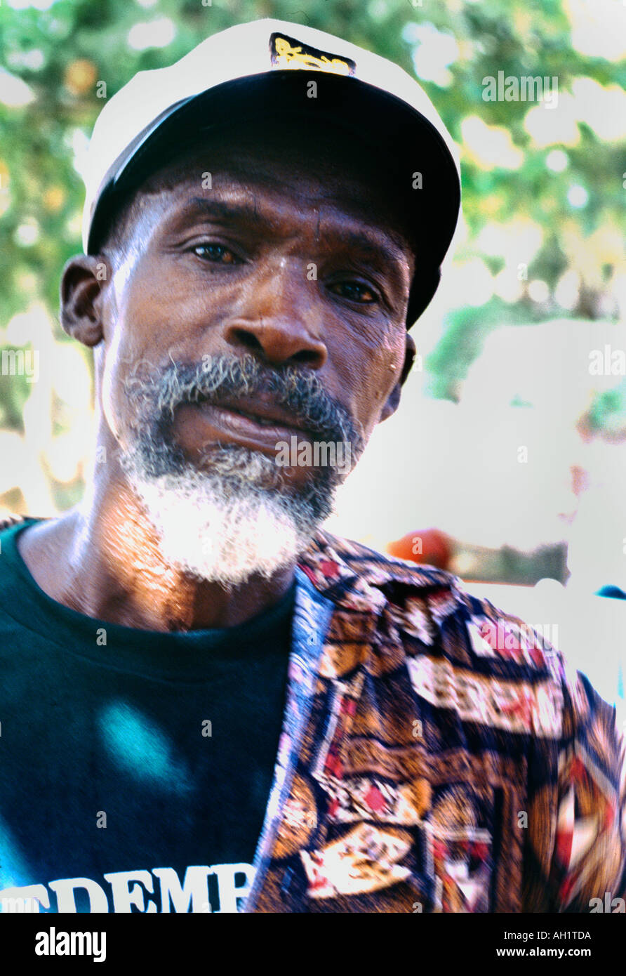 Tobago-Porträt des Mannes Stockfoto