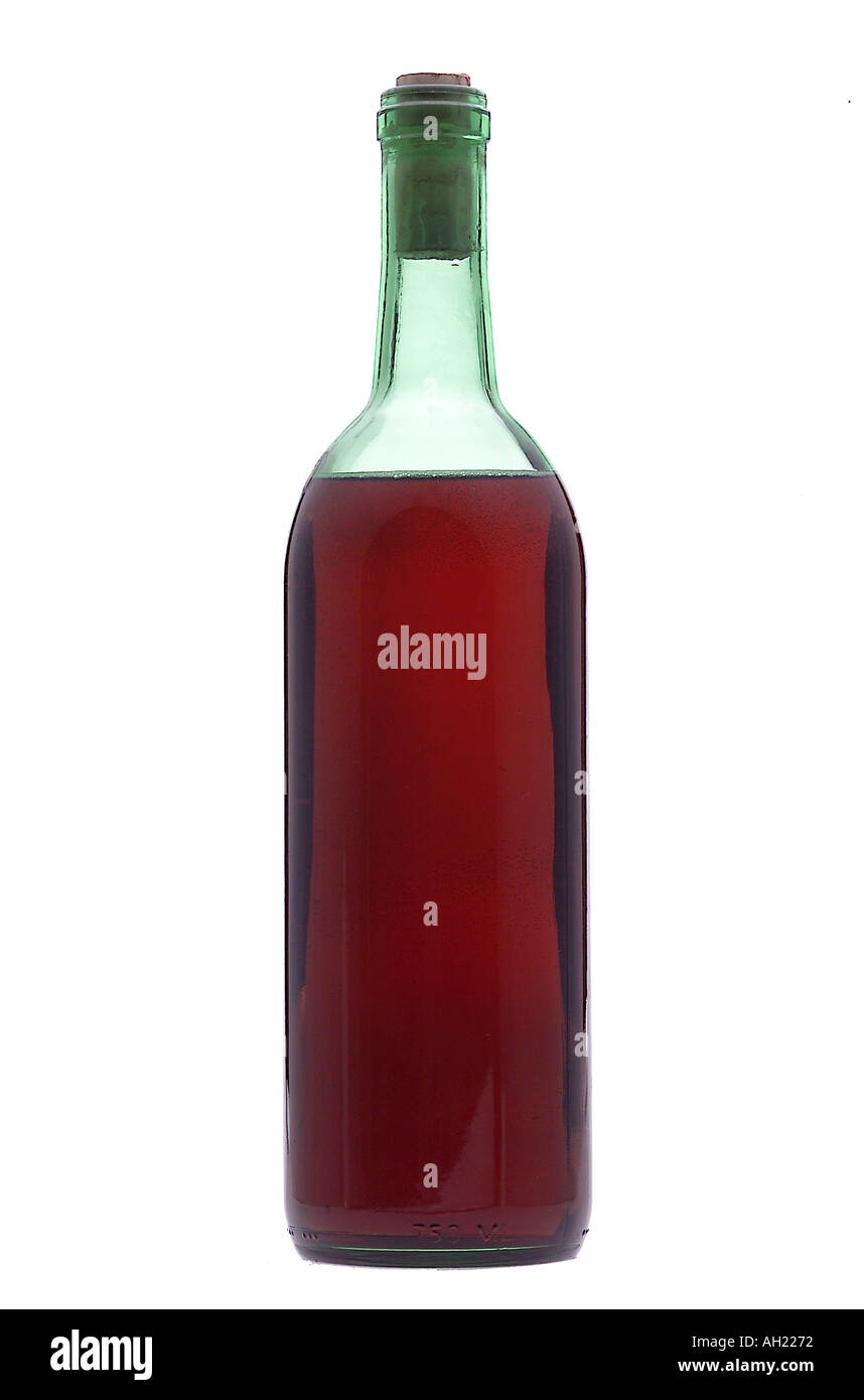 Flasche Rotwein ohne label Stockfoto