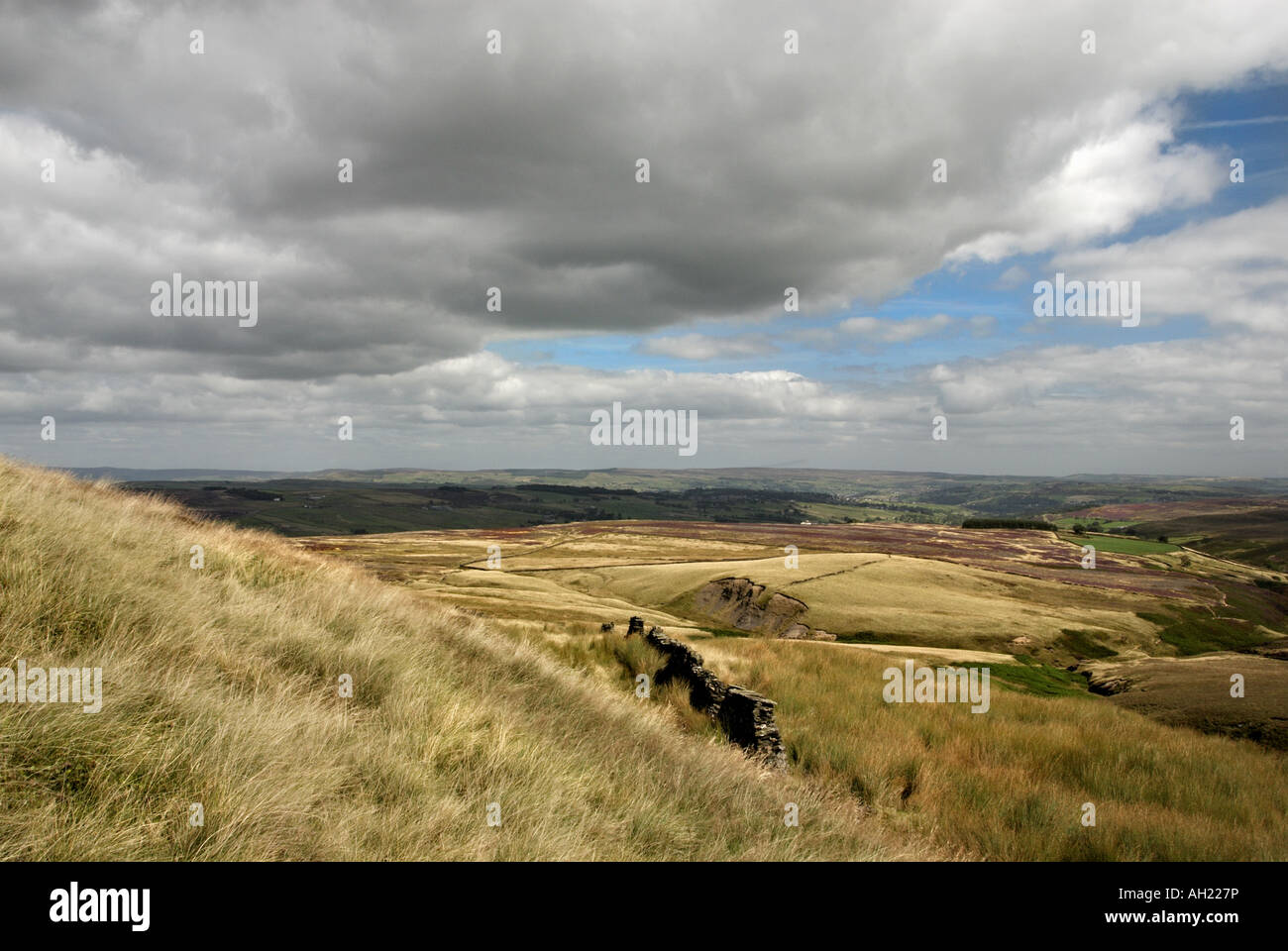 Blick von Emily Bronte Top Withens Pennine Moors West Yorkshire UK Stockfoto