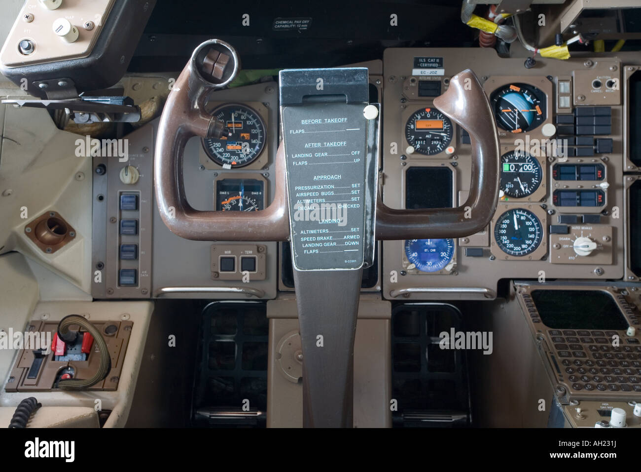 Im Cockpit Stockfoto